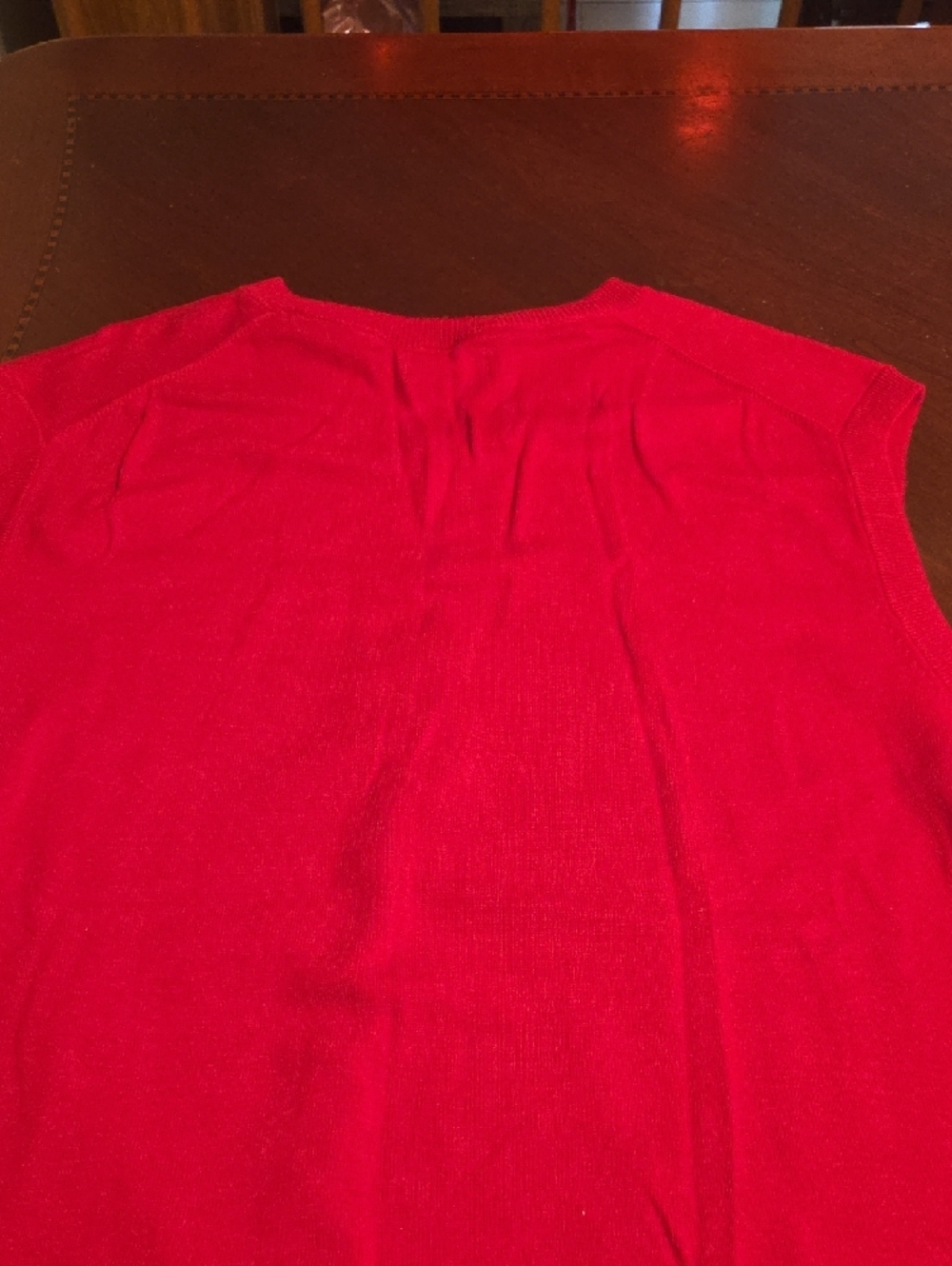 Chaps Men’s V-Neck Sweater in Bright Red - Picture 4 of 4